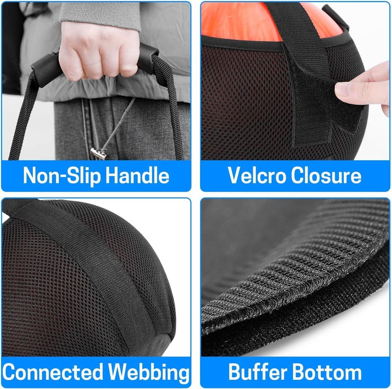 VISEMAN Bowling Mesh Bag, Single Bowling Ball Carrier with Reinforced PVC Handle, Black, 8.3" L x 8.3" W x 6" H - Image 4
